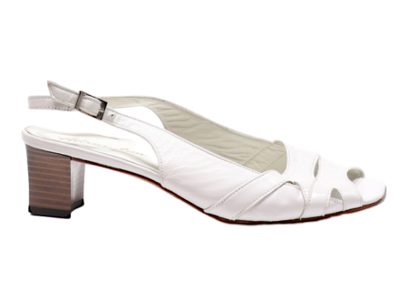 ALEXANDRIA Strappy Heels White Leather Womens UK 6 Cheap