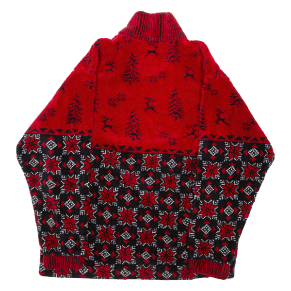 TSUNAMI Mens Patterned Fleece Red Fair Isle 1 2 Zip XS For Discount