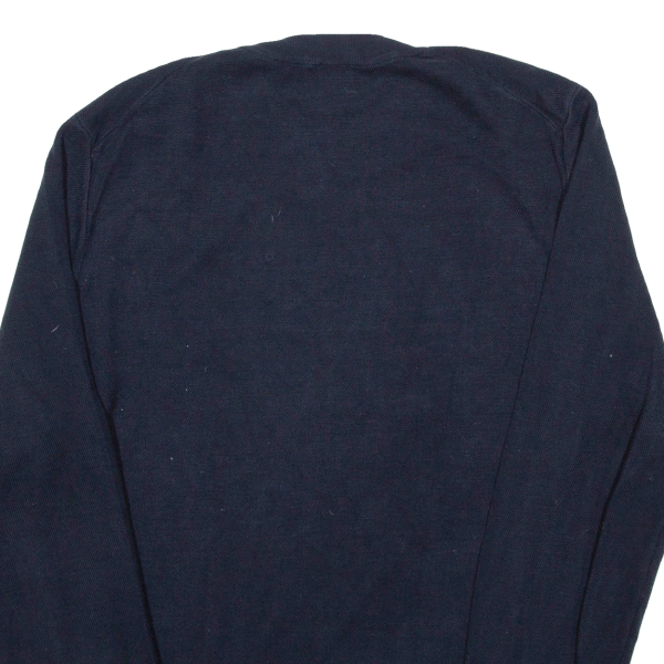 BOSS Tailored Mens Jumper Blue Crew Neck Tight Knit Silk XL Cheap