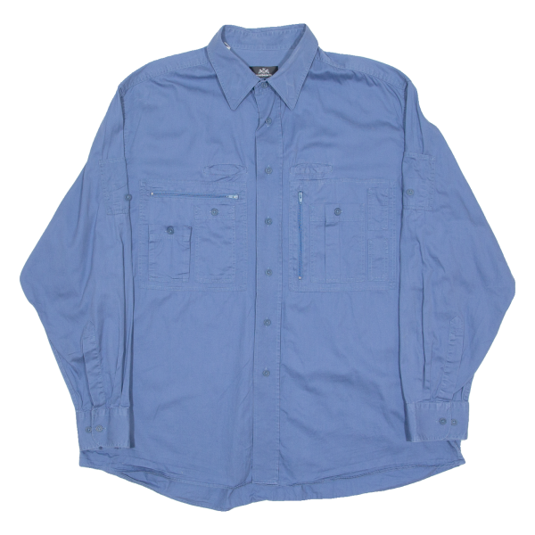 WALBUSCH Outdoors Mens Plain Shirt Blue Long Sleeve XL Sale