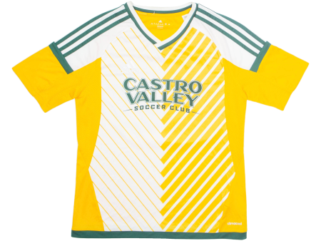 ADIDAS Castro Valley Soccer Club Boys T-Shirt Yellow USA V-Neck S on Sale