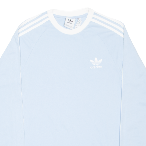 ADIDAS Mens T-Shirt Blue Long Sleeve S Fashion