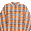 FRONT SIDE Mens Flannel Shirt Orange Check Long Sleeve 2XL For Discount