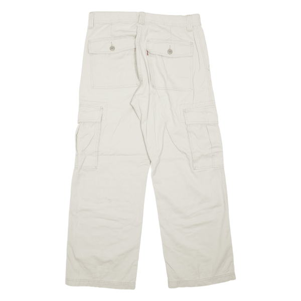 LEVI S Cargo Mens Trousers Cream Loose Straight W32 L30 Discount