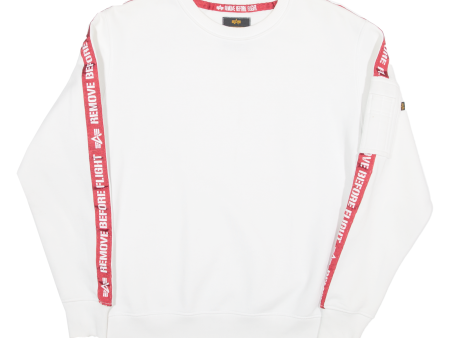 ALPHA INDUSTRIES Mens Sweatshirt White S Fashion