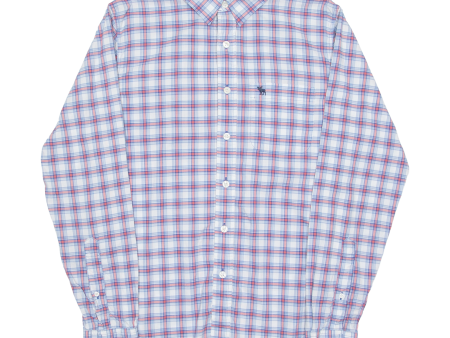 ABERCROMBIE & FITCH Muscle Fit Mens Shirt Blue Check Long Sleeve M Fashion