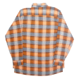 FRONT SIDE Mens Flannel Shirt Orange Check Long Sleeve 2XL For Discount