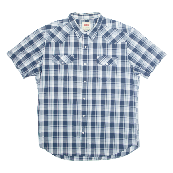 LEVI S Mens Shirt Blue Check 2XL Sale