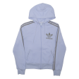 ADIDAS Womens Purple Hoodie Full Zip UK 14 For Cheap