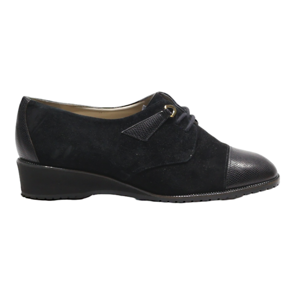 BALLY Derby Shoes Black Suede Womens UK 5 Sale