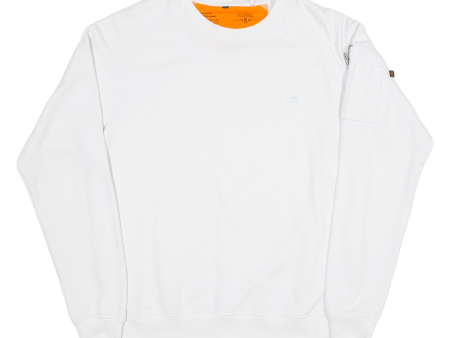 ALPHA INDUSTRIES 19 X 59 Fit Womens Sweatshirt White M on Sale