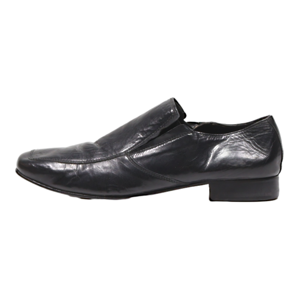 ALESSANDRO BARONI Loafer Shoes Black Leather Mens UK 8 Online Hot Sale