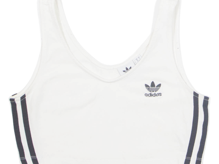 ADIDAS Cropped Womens Vest White Sleeveless UK 10 Discount