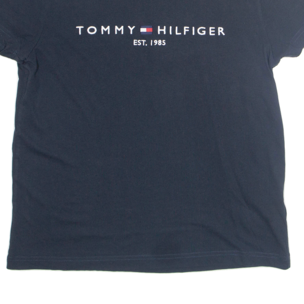 TOMMY HILFIGER Organic Cotton Womens T-Shirt Blue S For Discount