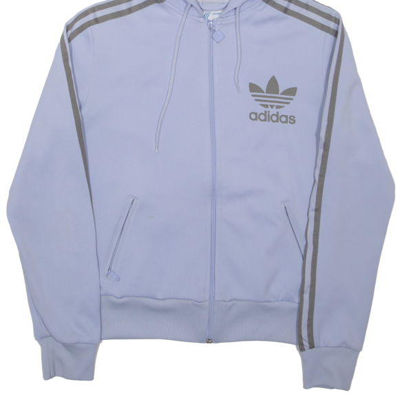 ADIDAS Womens Purple Hoodie Full Zip UK 14 For Cheap