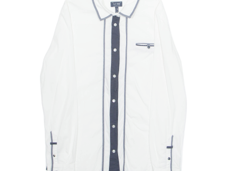 ARMANI Womens Plain Shirt White Long Sleeve M Online now