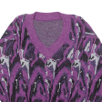 ACRY-WOLLE Womens Patterned Jumper Purple Crazy Pattern 80s UK 18 For Sale