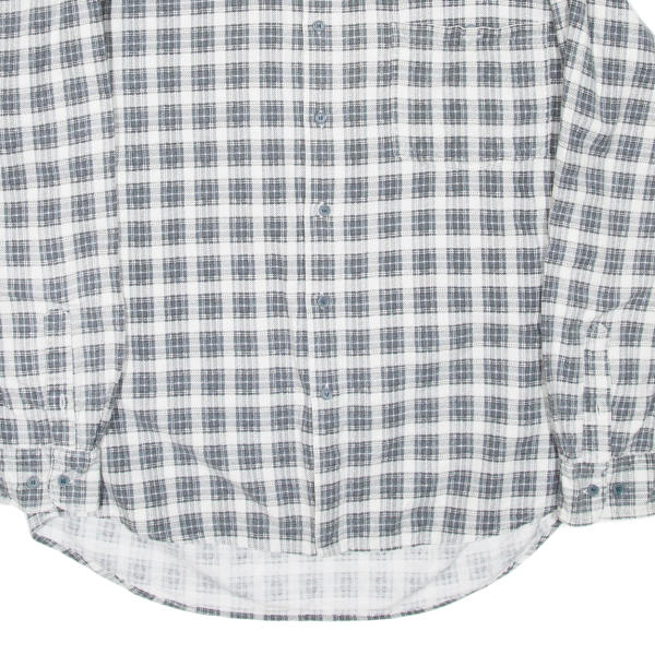 WORLD OF BASIC Mens Shirt Grey Check Long Sleeve M Hot on Sale