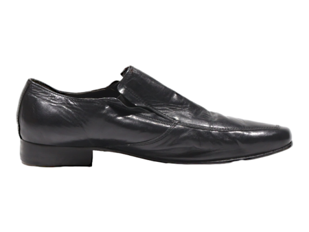 ALESSANDRO BARONI Loafer Shoes Black Leather Mens UK 8 Online Hot Sale