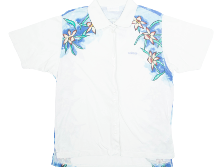 ADIDAS Womens Hawaiian Shirt White Floral M Online now