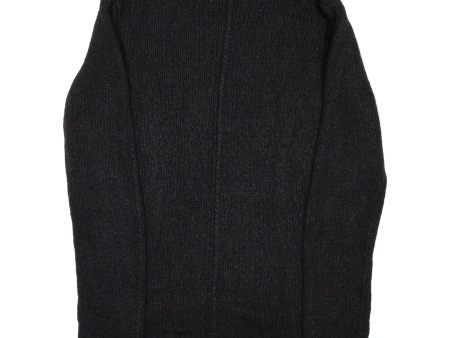 HUGO BOSS Womens Jumper Black Crew Neck Chunky Knit L Sale