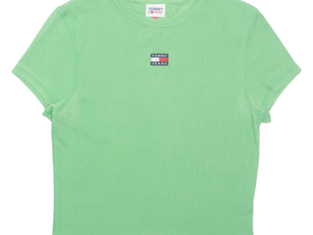 TOMMY HILFIGER Cropped Womens T-Shirt Green M For Cheap