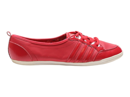 ADIDAS NEO Low Top Trainers Red Leather Girls UK 8 For Discount