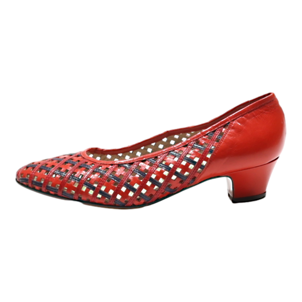 ALEXANDRIA Court Heels Red Leather Womens UK 2 on Sale