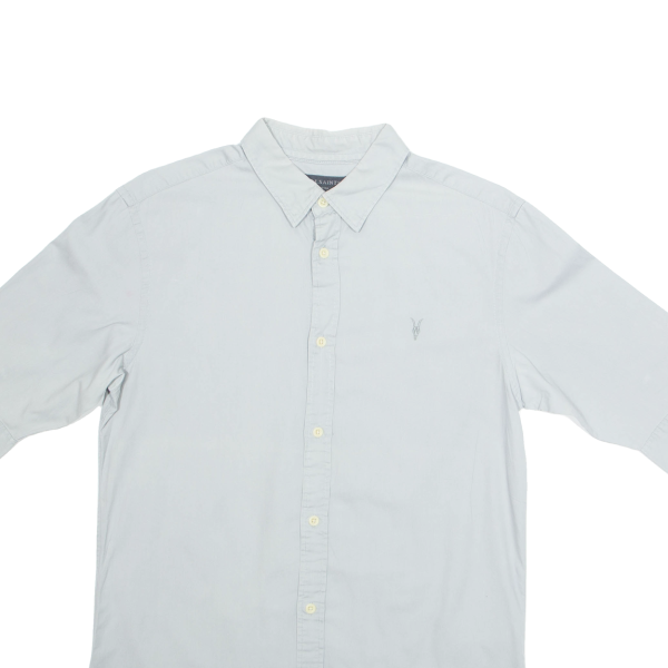 ALL SAINTS Mens Plain Shirt Grey S For Cheap