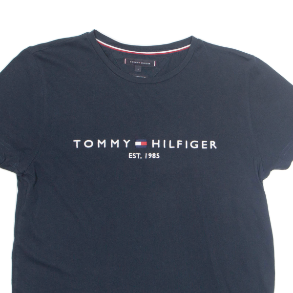 TOMMY HILFIGER Organic Cotton Womens T-Shirt Blue S For Discount