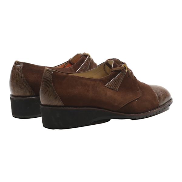 BALLY Derby Shoes Brown Suede Womens UK 5.5 Hot on Sale