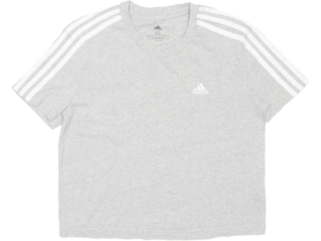 ADIDAS Cropped Womens T-Shirt Grey XS Fashion