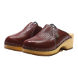 BERKEMANN Clog Shoes Maroon Leather Womens UK 4 For Cheap