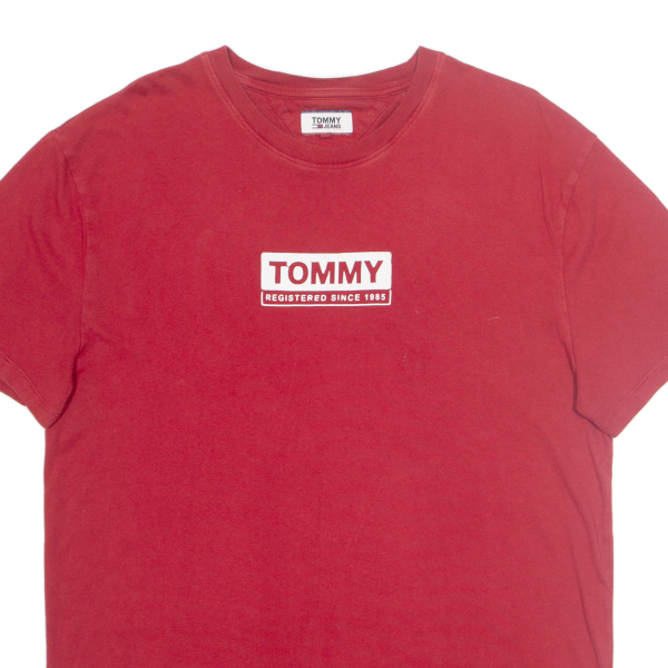 TOMMY HILFIGER Mens T-Shirt Red L Online Hot Sale