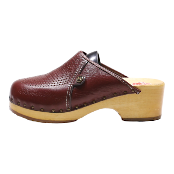 BERKEMANN Clog Shoes Maroon Leather Womens UK 4 For Cheap