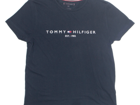 TOMMY HILFIGER Organic Cotton Womens T-Shirt Blue S For Discount