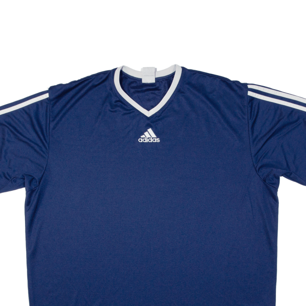 ADIDAS Mens T-Shirt Blue Short Sleeve V-Neck XL Cheap