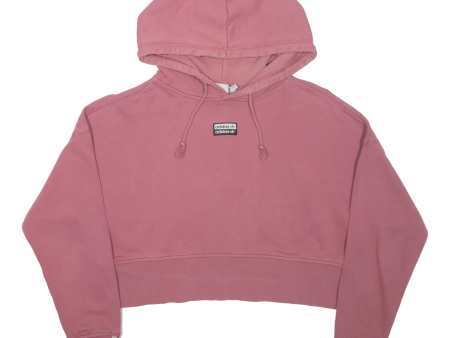 ADIDAS Cropped Womens Pink Hoodie UK 14 Online Hot Sale