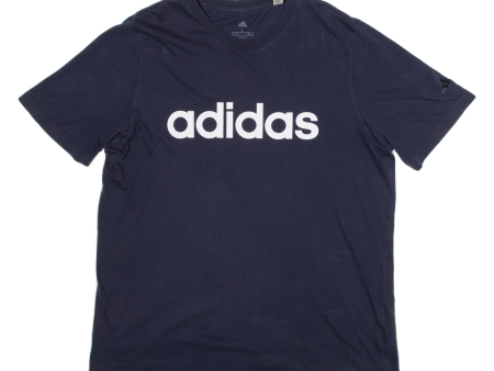 ADIDAS Mens T-Shirt Blue Long Sleeve L Online Sale