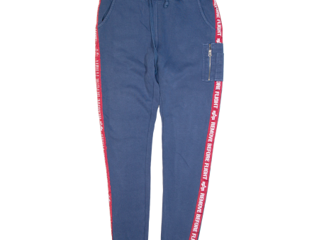 ALPHA INDUSTRIES Mens Joggers Blue Tapered S W29 L30 Discount