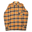 WOLLEN KELLER Mens Shirt Orange Check Long Sleeve M Online Sale