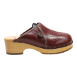 BERKEMANN Clog Shoes Maroon Leather Womens UK 4 For Cheap