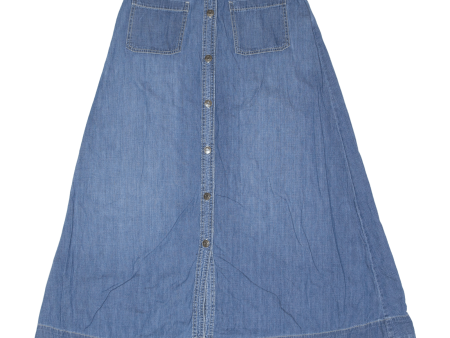 CHAPS Button Womens Maxi Skirt Blue Long Denim M Discount