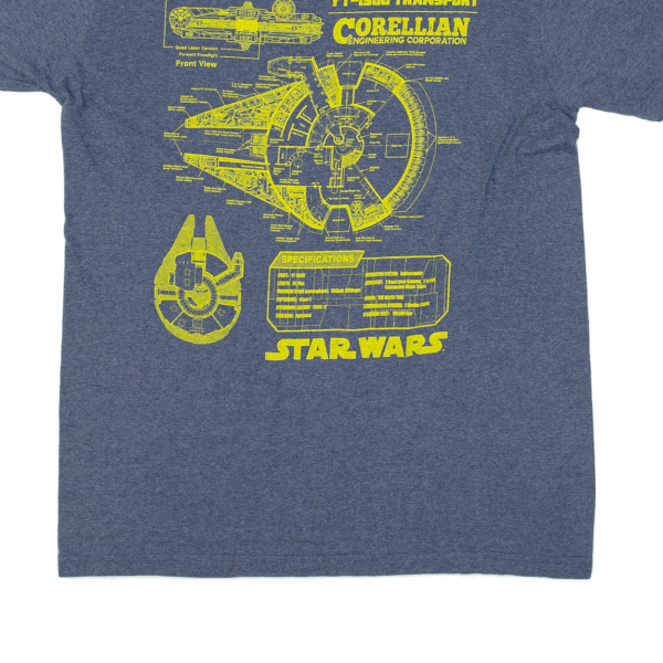 STAR WARS Mens T-Shirt Blue L Hot on Sale