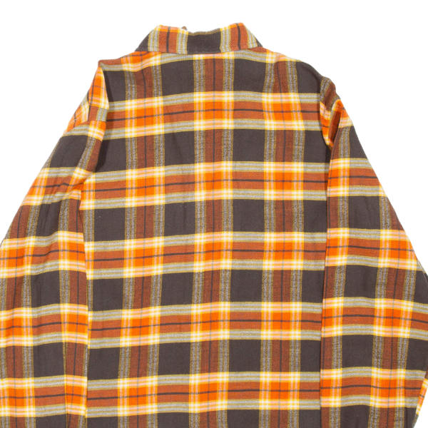 WOLLEN KELLER Mens Shirt Orange Check Long Sleeve M Online Sale