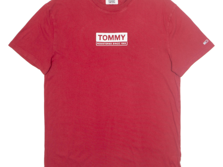 TOMMY HILFIGER Mens T-Shirt Red L Online Hot Sale