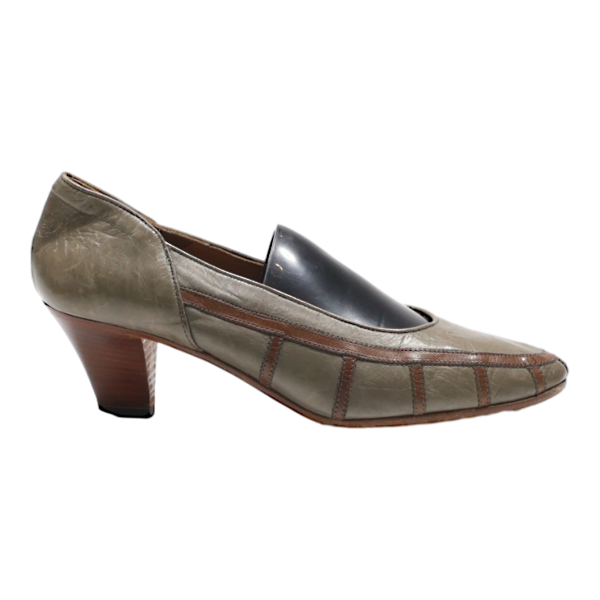 AROLA Court Heels Grey Leather Womens UK 7 on Sale