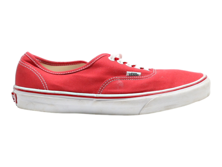 VANS Low Top Trainers Red Canvas Mens UK 9 Online Sale