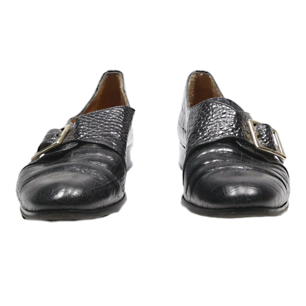 BOTTIER Monk Shoes Black Leather Womens UK 5 For Discount