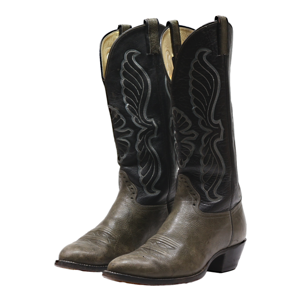 HONDO BOOTS Cowboy Boots Black Leather Mens UK 8.5 Online Sale